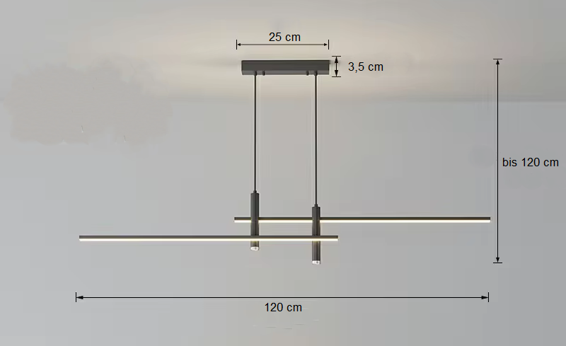 Milieuskizze Pendelleuchte 120cm